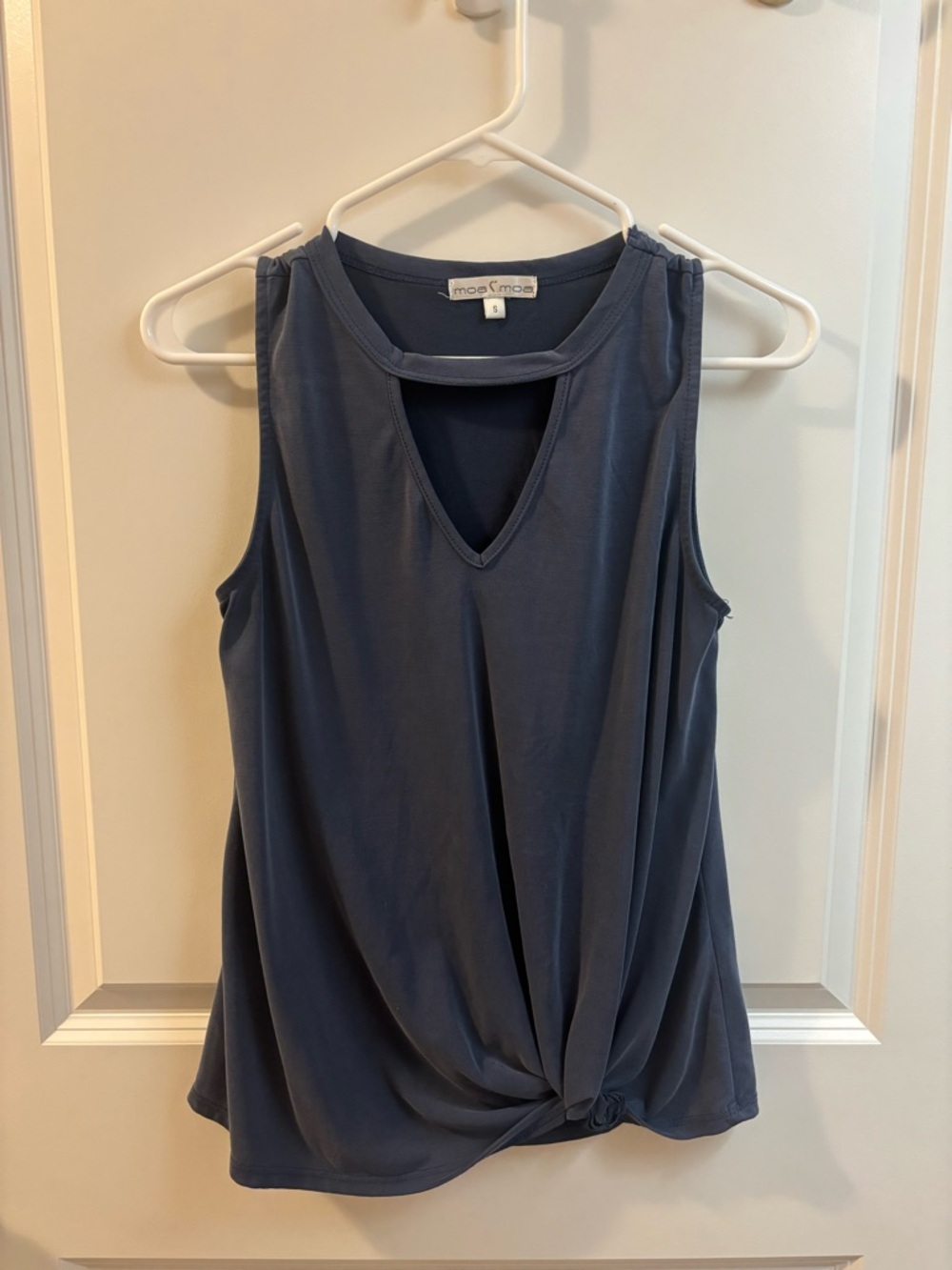 Moa Moa Navy Keyhole Tank with Front Knot